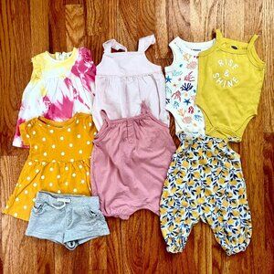 BUNDLE: Set of 8 popular brands spring/summer baby girl clothes 3-6M